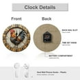 thumbnail image 3 of Wall Clock Decorative - Rustic Colorful Rooster-B Print 2D Vintage Wall Clocks Battery Operated Silent Non-Ticking for Bedroom, Living Room, Kitchen, Office, Classroom, 10 Inch, 3 of 7
