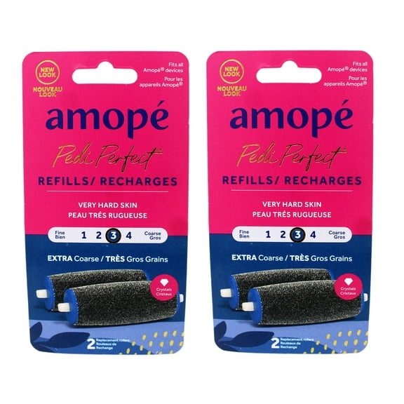 2 Pack - Amope Pedi Perfect Electric Callus Remover Foot File Roller Head Refills, Ultra Coarse 3, 2 Count