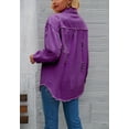 thumbnail image 5 of Solid Color Distressed Jacket, Purple, Small, 5 of 5