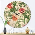 thumbnail image 2 of Designart 'Flowers and Tropical Botanicals II' Mid-Century Modern Wood Wall Clock, 2 of 5