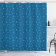 thumbnail image 1 of Floral Shower Curtain, Colorful Little Bluebell Blossoms on Blue Toned Background with Dots Feminine Design, Fabric Bathroom Set with Hooks, 69W X 84L Inches Extra Long, Multicolor, by Ambesonne, 1 of 3