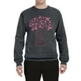 thumbnail image 2 of Wild Bobby Breast Cancer Awareness Pink Tree Words of Encouragement Breast Cancer Awareness Unisex Crewneck Sweatshirt, Charcoal, Large, 2 of 6