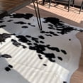 thumbnail image 4 of Black & White Speckled Cowhide Rug â€“ XL (7'x6' Ft) Premium Cow Hide Rug, 4 of 7