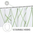 thumbnail image 5 of Abstract Striped Shower Curtain, Modern Minimalist Waterproof Fabric Shower Curtain Set with Hooks 72" x 72" - White & Sage Green, 5 of 6