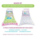 thumbnail image 3 of Todays Kids Princess Toddler Bedding Set for Girls - 4-Piece Toddler Bed Comforter Sets for Girls, Reversible Comforter & Pillowcase, Flat Sheet, Fitted Sheet, Breathable & Super Soft Microfiber, 3 of 9