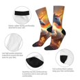 thumbnail image 4 of Fotbe Rainbow Sunset Cloud White Horse Calcetas Largas con Estampado para Hombre y Mujer – Calcetas de Compresión Transpirables y Elásticas, Viajar y Uso Diario Talla 5-11, 4 of 6