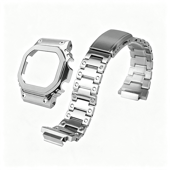 DESIGNICE Dw-5600 Mod Kit Stainless Steel Case Solid Metal Strap Bracelet for 5600 Series,5610 Series,Watch Part Replacement Watch Replacement Parts for