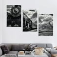 thumbnail image 4 of ONETECH Posters  Old Style Old Train Locomotive Steam Engine Poster Vintage Black And White Poster Canvas Art Poster And Wall Art Picture Print Modern Family Bedroom Decor 12''x16''X3 Panels, 4 of 4