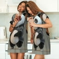 thumbnail image 4 of Fotbe Cartoon Pandas Basketball Bata de Dormir para Mujer con Estampado, Camisón de Algodón de Manga Corta, Ropa de Dormir Casual, 4 of 6