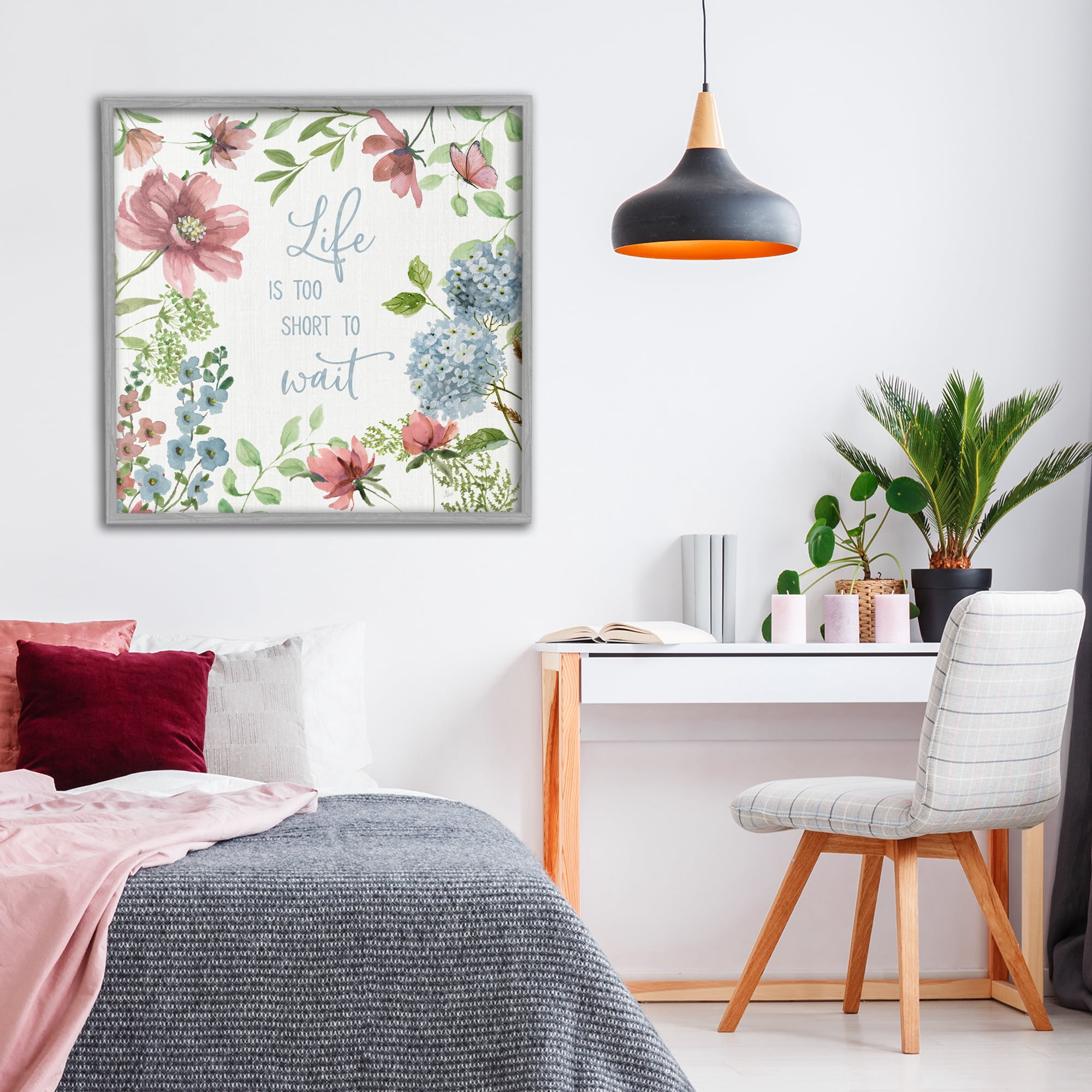 Stupell Industries Too Short To Wait Gray Framed Giclee Art, design by Nan