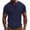 Navy, variant on Men's Short Sleeve Henley T-Shirt, Textured Grid Pattern Casual Summer Top for Men White Size L