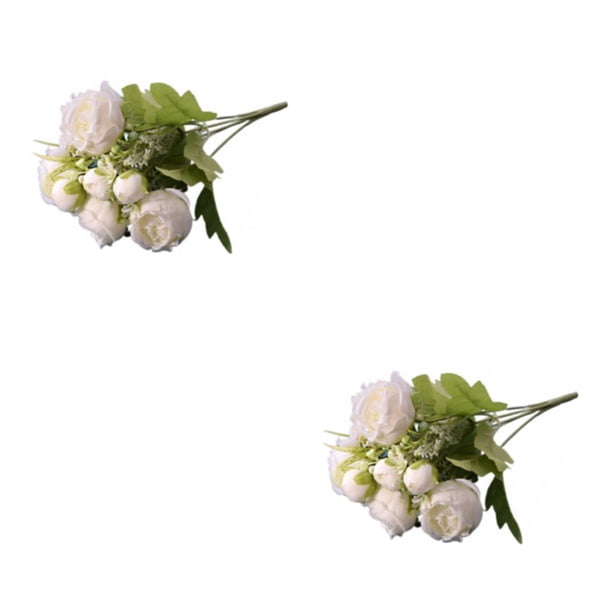 Ramo de flores artificiales Wosthever peonía 2Conjunto Blanco