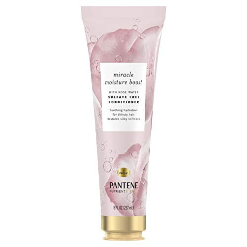 Pantene Nutrient Blends Miracle Moisture Boost Rose Water Conditioner for Dry Hair, Sulfate Free, 8.0 fl oz