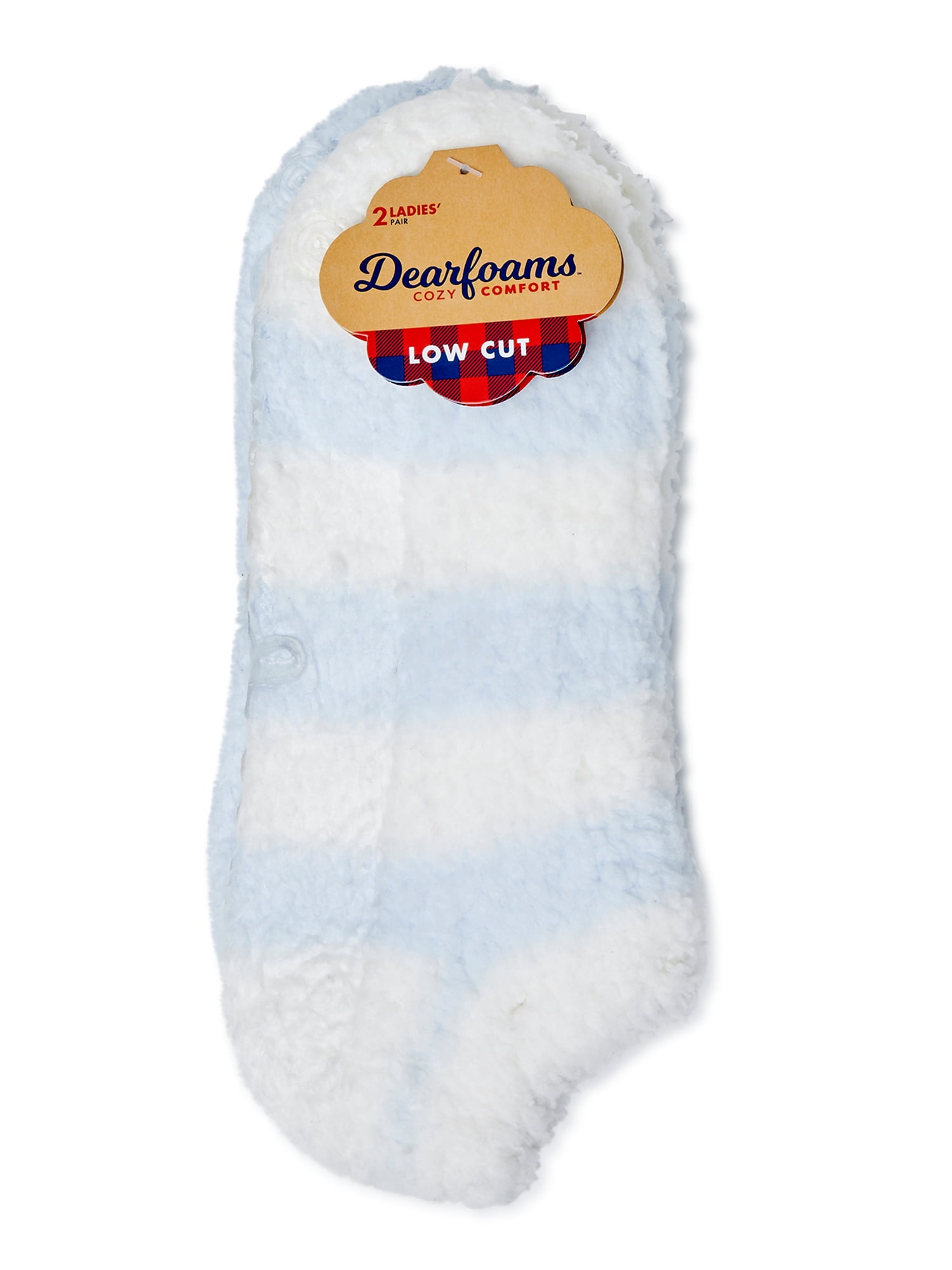 Dearfoams Women's Low Cut Fuzzy Socks, 2-Pack
