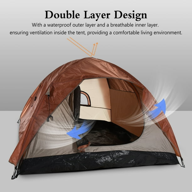 Outsunny Tente De Camping 2 Places – Dôme Camouflage, Légère 1,7kg, Ventilation Maille, Montage Rapide, Avec Poche Et Sac De Transport