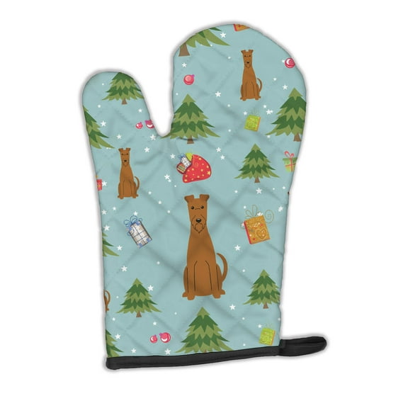 Carolines Treasures BB4722OVMT Christmas Irish Terrier Oven Mitt Large multicolor