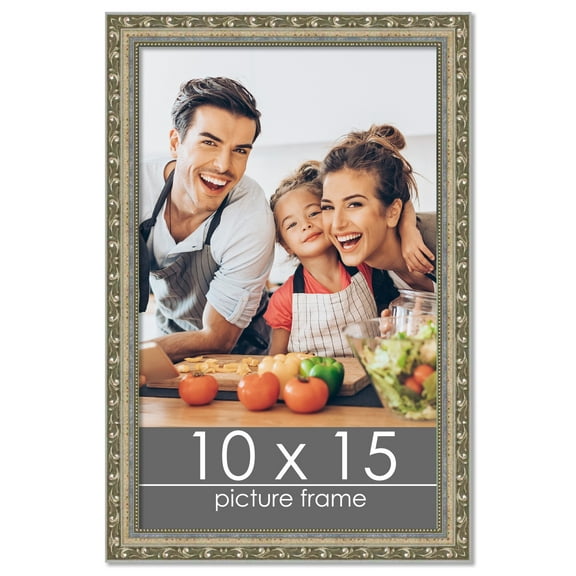 10x15 Silver Wood Picture Frame - UV Acrylic, Foam Board Backing, Hanging Hardware