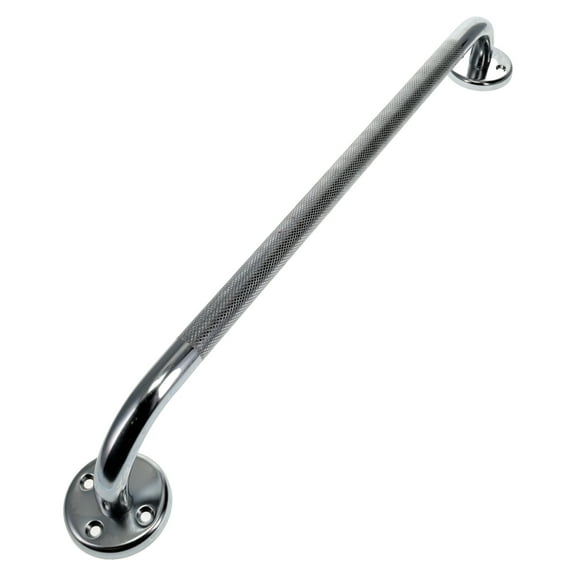 BodyMed 24-inch Chrome Plated Steel Grab Bar - Anti-Slip, Safety Aid Support for Bathrooms, Showers, Bathtubs and Toilets - Perfect for Adults and Seniors