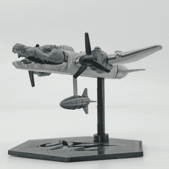 Crocodile Airplane Hybrid Collectible Figure – Unique Fantasy Model Toy Display, 5.12in
