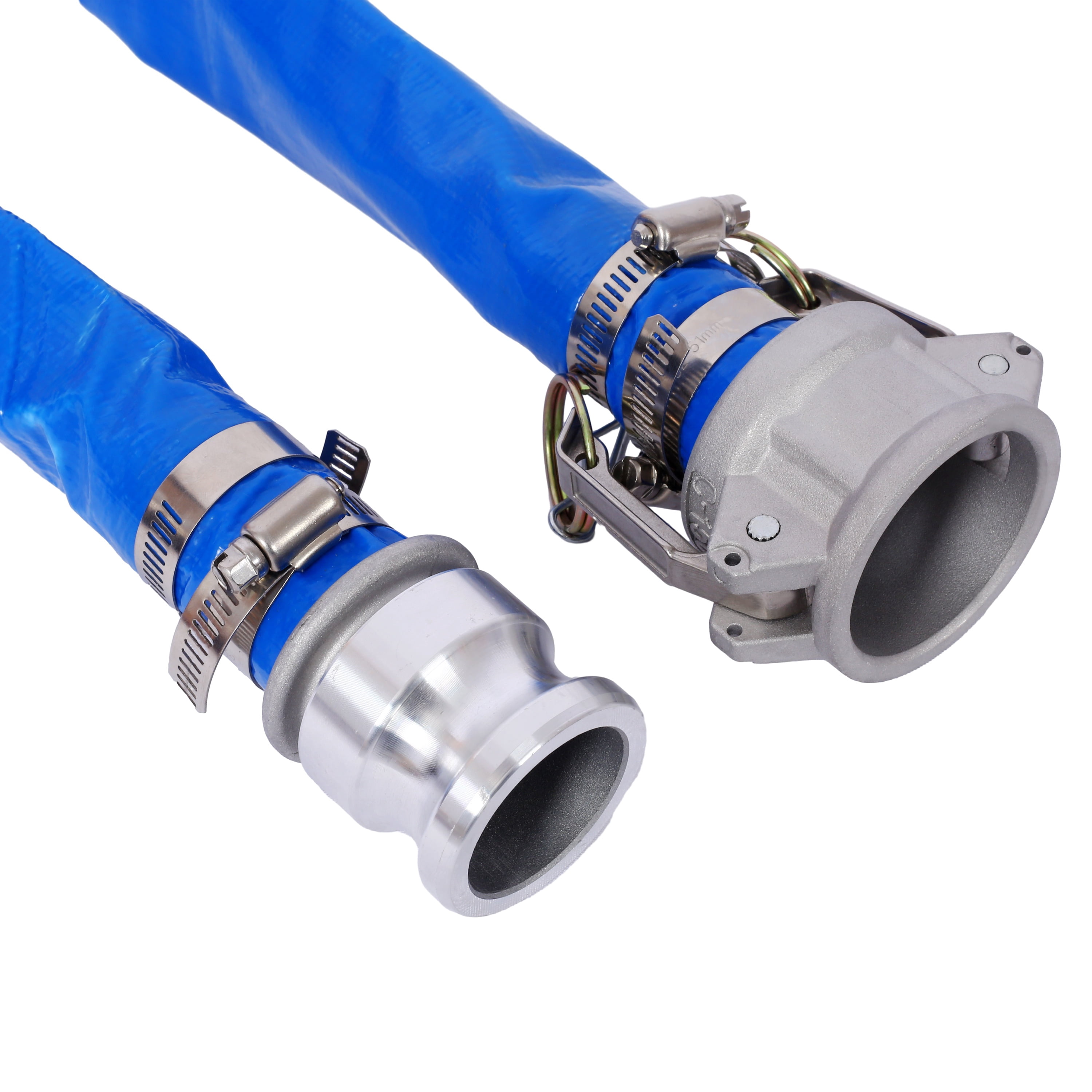 100ft x 1.5in Heavy-Duty PVC Discharge Hose with Aluminum Camlock Couplings (Type E & C) – for Pool, Irrigation, Industrial & Marine Use