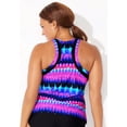 thumbnail image 2 of Swimsuits for All Women's Chlorine Resistant High Neck Racerback Tankini Top, 2 of 2