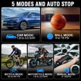 thumbnail image 6 of Cordless Portable Tire Inflator Air Compressor, 150PSI, 5200mAh, digital gauge & LED light, black. Fits cars, motorcycles, bikes, balls, includes multi nozzles + USB charging cable, 6 of 10