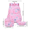 thumbnail image 2 of MInHoues 3 Pcs Girls Printed Backpack Set, Floral and Butterfly Print Waterproof School Bag for Teens, 14 Inch Laptop Daypack with Lunch Bag, Pencil Case for Travel Outdoors, Pink, 2 of 5