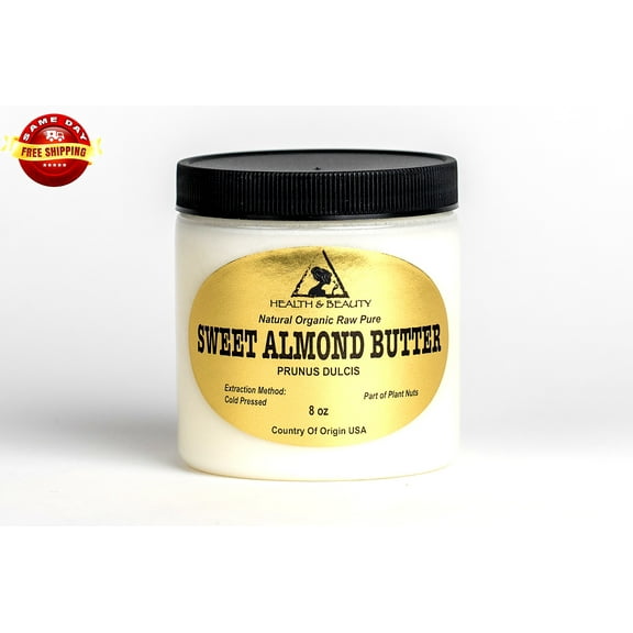 Sweet Almond Butter Organic Cold Pressed Fresh Pure 8 oz