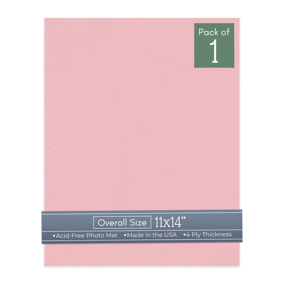 Soft Pink 11x14 Uncut Art Mat Board - No Opening - 1 Mat