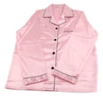 thumbnail image 2 of Conjunto de Pijama de Seda de emulación ANGGREK mujer Manga larga Rosa puro, 2 of 5