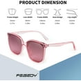 thumbnail image 5 of FEISEDY Women Oversized Vintage Polarized Sunglasses Square Cute Trendy Classic Simple Men B2758, 5 of 15
