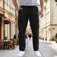 thumbnail image 7 of Nestiefly Mens Cargo Pants Relaxed Fit Chino Elastic Waist Multi Pocket Hiking Work Trousers Black S, 7 of 7