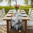 thumbnail image 4 of Table Runners 70 Inches Long Dress Scarves, Black Grey Mountain Farmhouse Coffee/Dining/Kitchen Table Decor, Holiday Table Runner, Misty Forest Nature Woodland Pine Tree Landscape 13x70 Inch, 4 of 9
