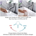 thumbnail image 4 of Aquaterior Single Handle Vessel Sink 14 inch Tall Bathroom Sink Faucet Hot and Cold Water Mixer Brass Body Single Hole Faucet Chrome (CUPC NSF CEC) Aquaterior Modern, 4 of 9