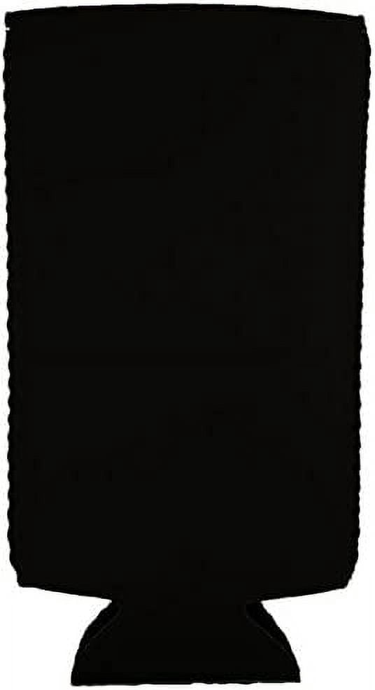 Blank Neoprene Collapsible Slim Can Coolie (12 Pack, Black)