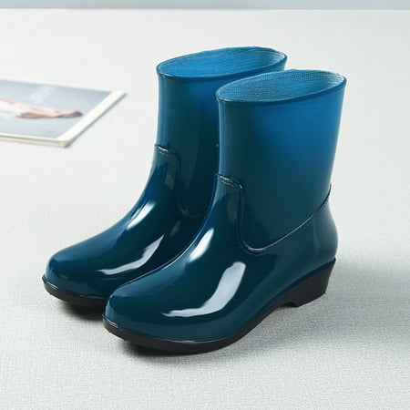 

Women Shoes Short Rain Boots for Womens Ankle Waterproof Rainboot On Garden Boot Ladies Rubber Outside Work With Comfort(Color:Green Size:6.5)