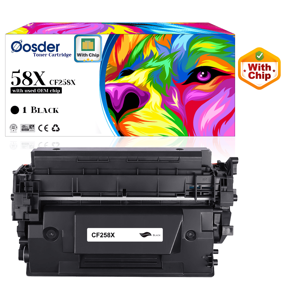Oosder 58X Black Toner Cartridges(with OEM Chip), Compatible with HP