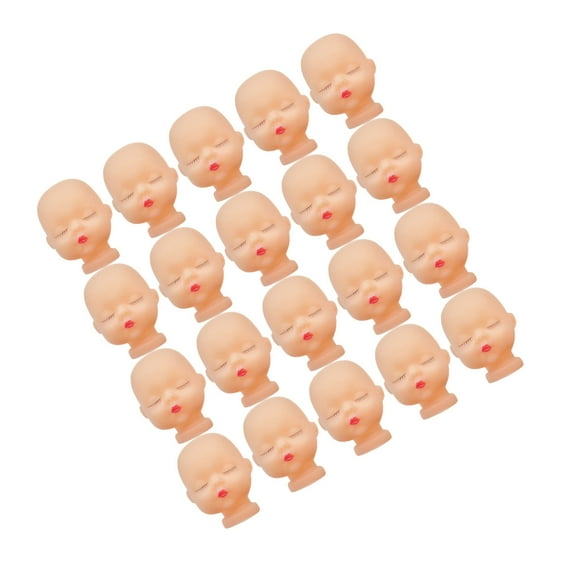 HOOWIFFY Keychain DIY Accessory 20Pcs Light Brown Vinyl Doll Heads for Home Decoration