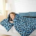 thumbnail image 4 of Manfei Leopard Print Queen Comforter Set,Jungle Animal Bedding Sets,Blue Black Bedding Comforter Set For Girls Boys,Breathable Home Decor Reversible,3-Piece, 4 of 8