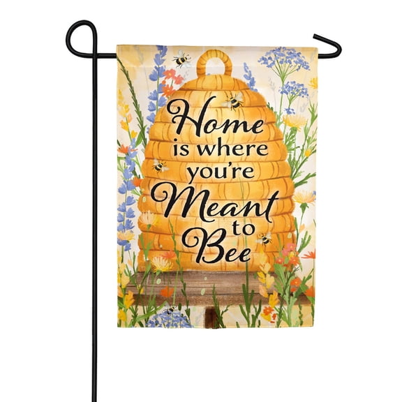 Evergreen Burlap Garden Flag - Home is Where You AreMeant ToBee, 12.5 x 18 inch Double Sided