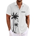 thumbnail image 2 of LRGSHF Short Sleeve&nbsp;Button Down Shirts for&nbsp;Men Palm Tree Tops Summer Basic Comfortable Tropical Beach Blouse with Chest Pocket Lightweight Breathable Vacation Shirt, 2 of 5