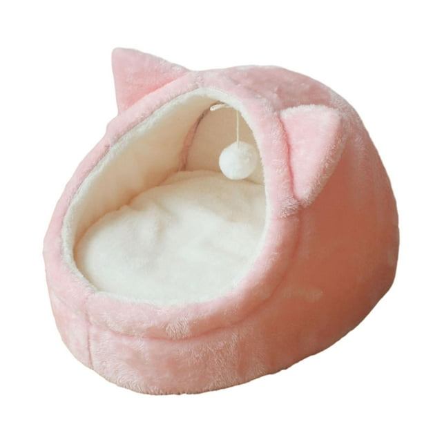 Cama para gatos, cueva, suministros para mascotas, nido para gatos semicerrado calmante para cachorros, gatitos y gatos Rosa Pequeño Yuyangstore Camas para gatos