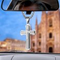 thumbnail image 1 of unbranded Adorno Colgante Para Auto De Metal Plateado Con Crucifijo Elegante Para Espejo Retrovisor, 1 of 8