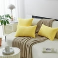 thumbnail image 2 of Yellow Euro Shams 26x26 Fall Pillow Covers Set of 2 Supersoft Corduroy Accent Decorative Pillow Cases for Bedroom Winter Decor, 26 x 26 inch, Sundress, 2 of 7