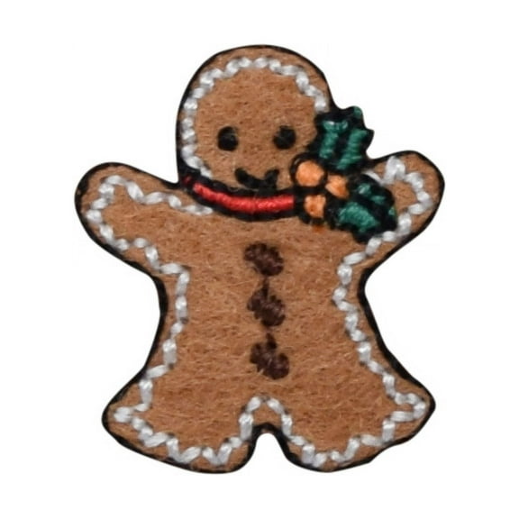 Small - Gingerbread Man - Christmas Cookie - Iron on Applique/Embroidered Patch