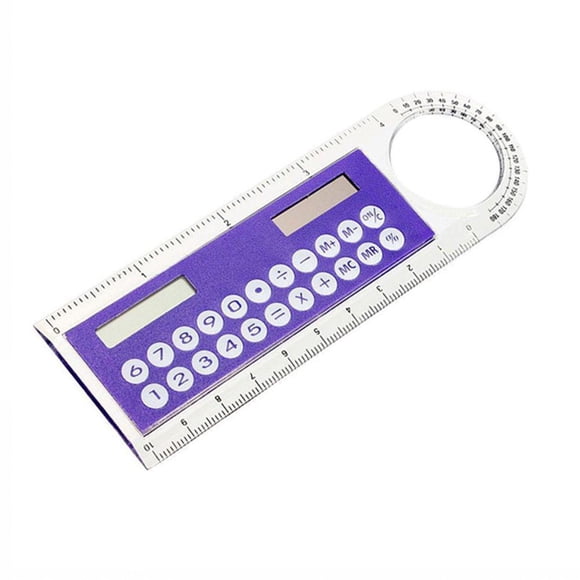 Lttoisl Agiufgs Multi-Function Ruler with Built-in Calculator & Protractor – All-in-One Math & Geometry Tool with Magnifying Lens – 5.24 Inch Straight Ruler for Students & Office Professionals