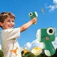 thumbnail image 4 of Dinosaur Flying Disc Toy Gun With 4 Light - Free Discs, 1 Light - Up Disc, 1 Light - Up Spinning Top And 1 Button Battery, Blue - Includes Shooting Function, Glowing Elements For, 4 of 5