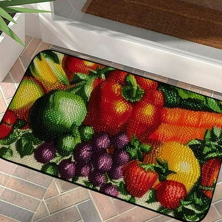 

ARISTURING BH Home & Linen Kitchen mat for Floor in Kitchen Rug Reverse Washable Fresh Fruits Design 19.68*39.37 in