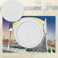 thumbnail image 3 of Ambesonne City Place Mats Set of 4, Musical Notes Cat, Standard Size, Multicolor, 3 of 6