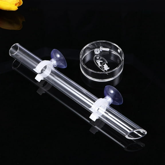 IBASETOY 1Set Transparent Acrylic Fish Feeder Tube Aquarium Shrimp Feeding Accessory